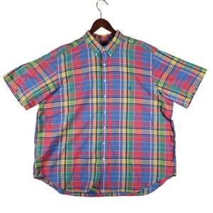 Ralph Lauren Shirt Mens 3XB Multicolor Excellent Plaid Cotton Big & Tall Pony